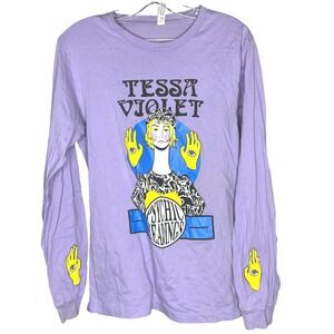 Tessa Violet MEDIUM Psychic Readings Graphic Long Sleeve Shirt Purple Band Tour